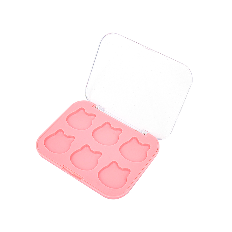 2307 Estuche para sombras de ojos Cat Head-Pink Square con 6 rejillas