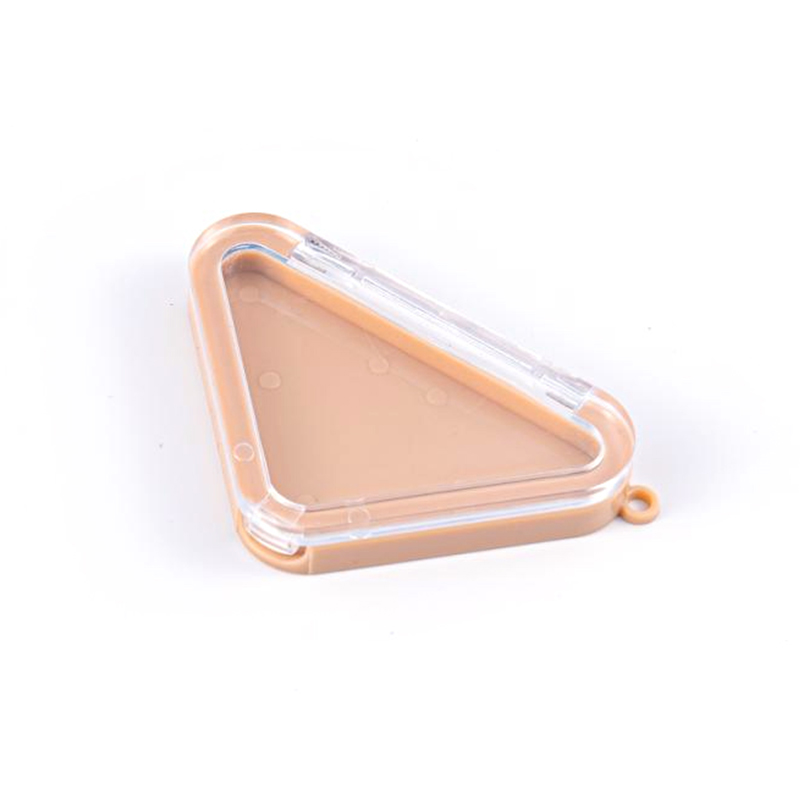 2512 Triángulo portátil Paleta de sombras de ojos de un solo compartimento con múltiples colores personalizables