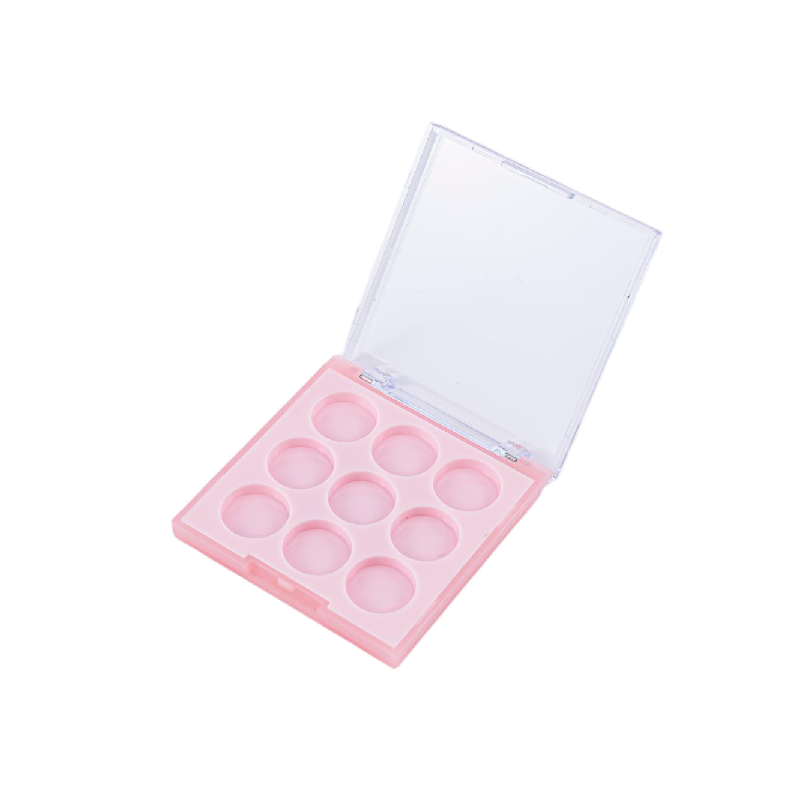 2516-9Paleta redonda sencilla con 9 compartimentos y caja de sombras de ojos multicolor reemplazable