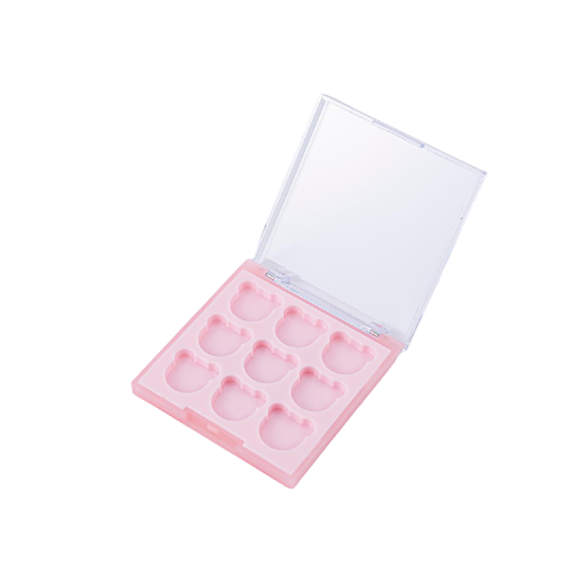 2516-9 Caja de sombras de ojos de 9 cuadrículas con forma de oso de mantequilla