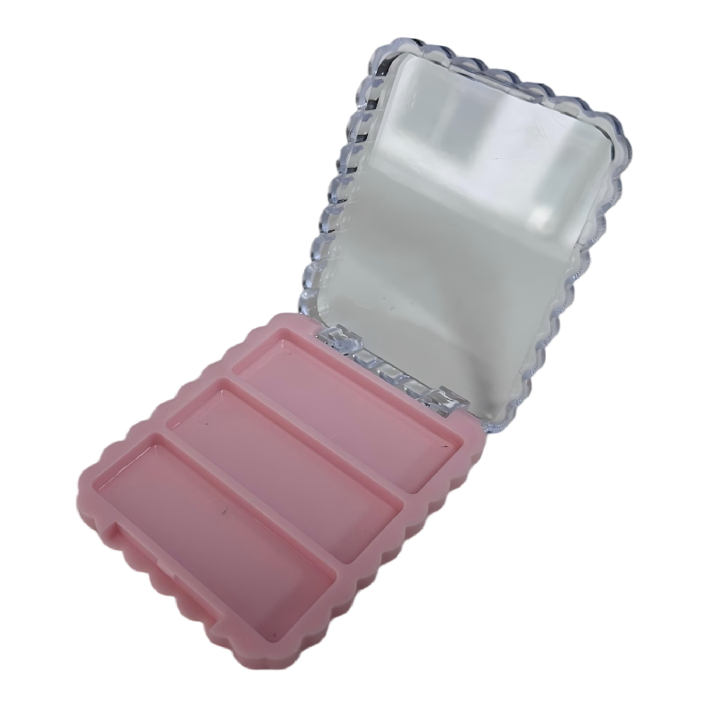 2515-3 Dreamy Girl Pink - Caja de sombras de ojos multifuncional de tres cuadrículas