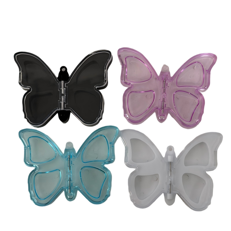 2523 Caja de Sombra de Ojos Vacía en Forma de Mariposa Creativa | Diseño Transparente Multicolor, Portátil y Práctico