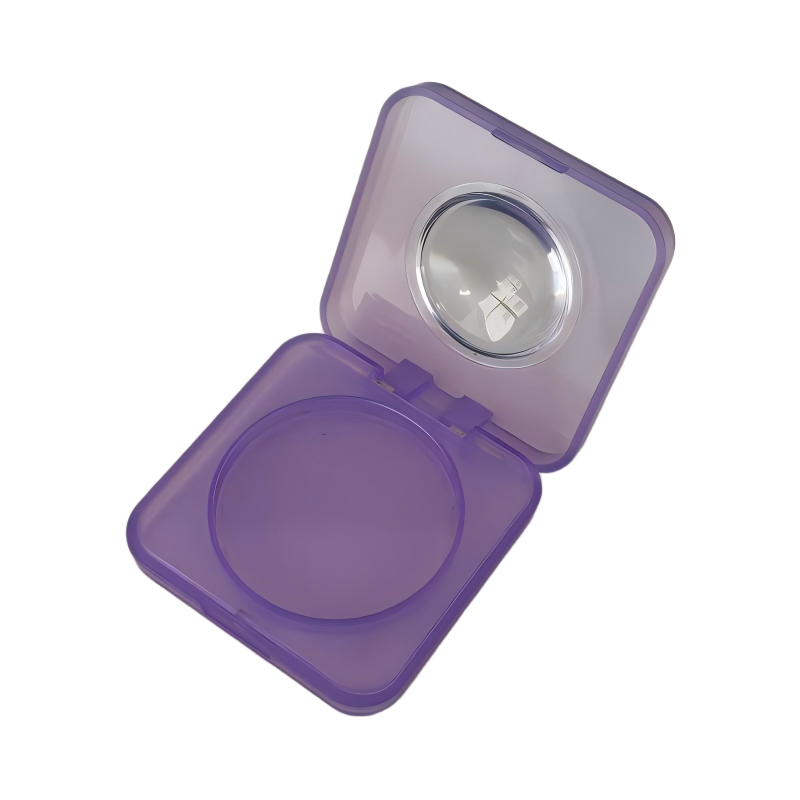 Estuche cosmético con tapa abatible y diseño degradado 2530-1 | Espejo de aumento integrado | Envase cosmético personalizado de plástico ecológico