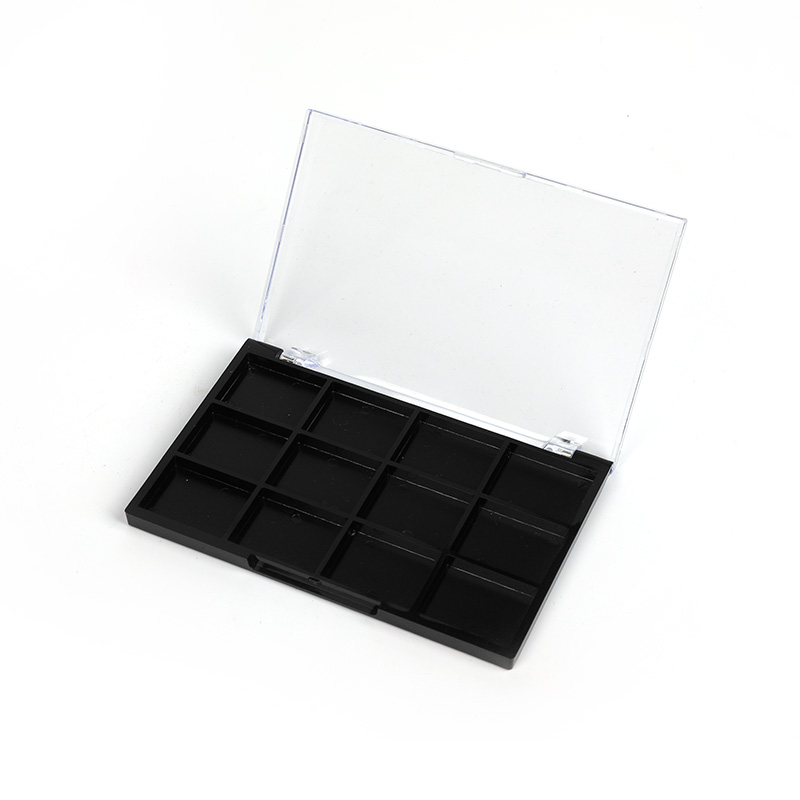 2304-12 Estuche para sombras de ojos Black Square de 12 rejillas