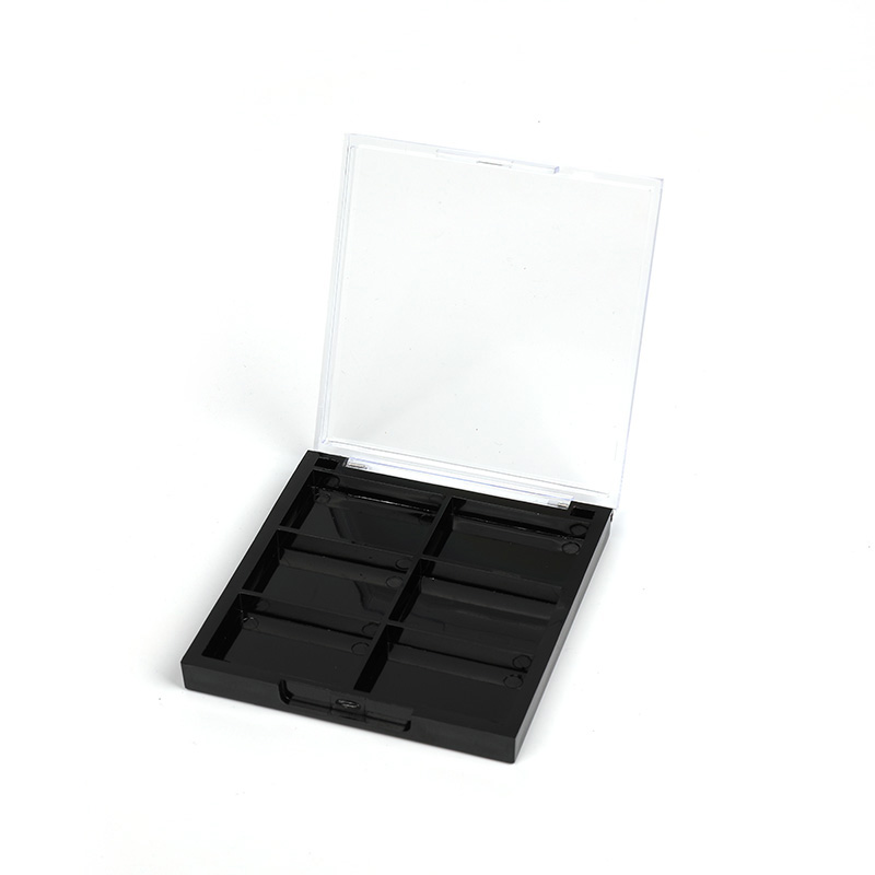 801-6 Estuche para sombra de ojos Black Square de 6 rejillas