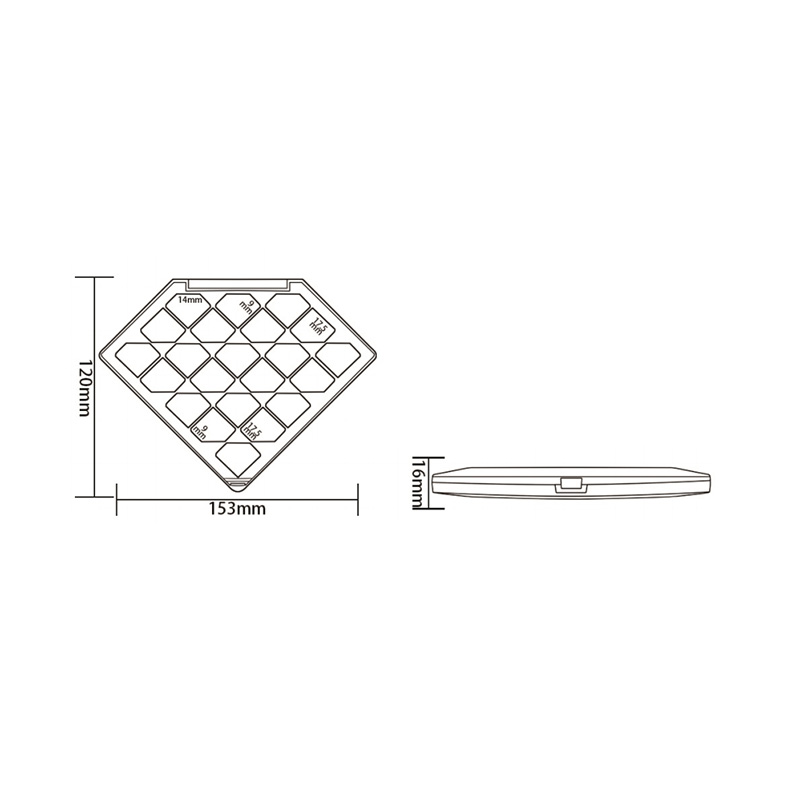 2025-10 Estuche de sombras de ojos Coral Square 10 Grids