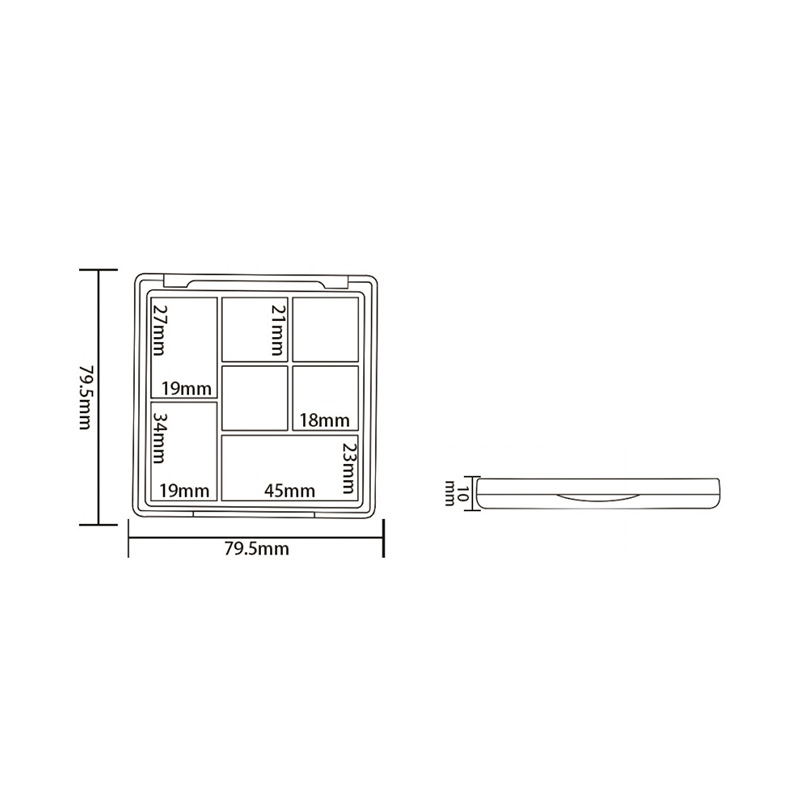 2025-10 Estuche de sombras de ojos Coral Square 10 Grids