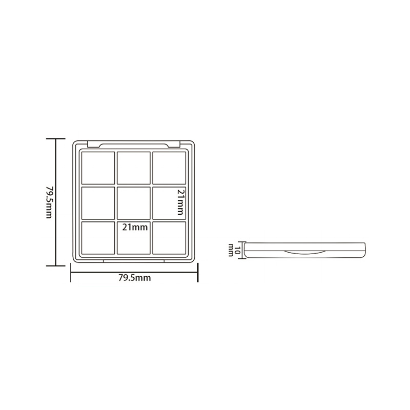 2025-10 Estuche de sombras de ojos Coral Square 10 Grids