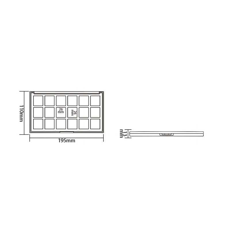 2038-88 Estuche de sombras de ojos Pink Square 88 Grids