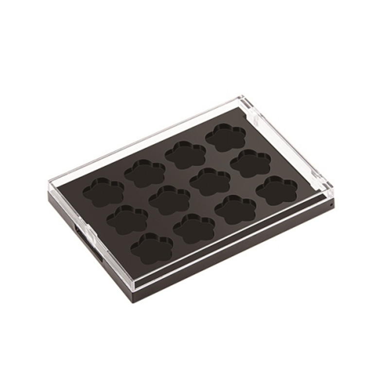 405-8+4 Estuche para sombra de ojos Black Square 8+4 Grids