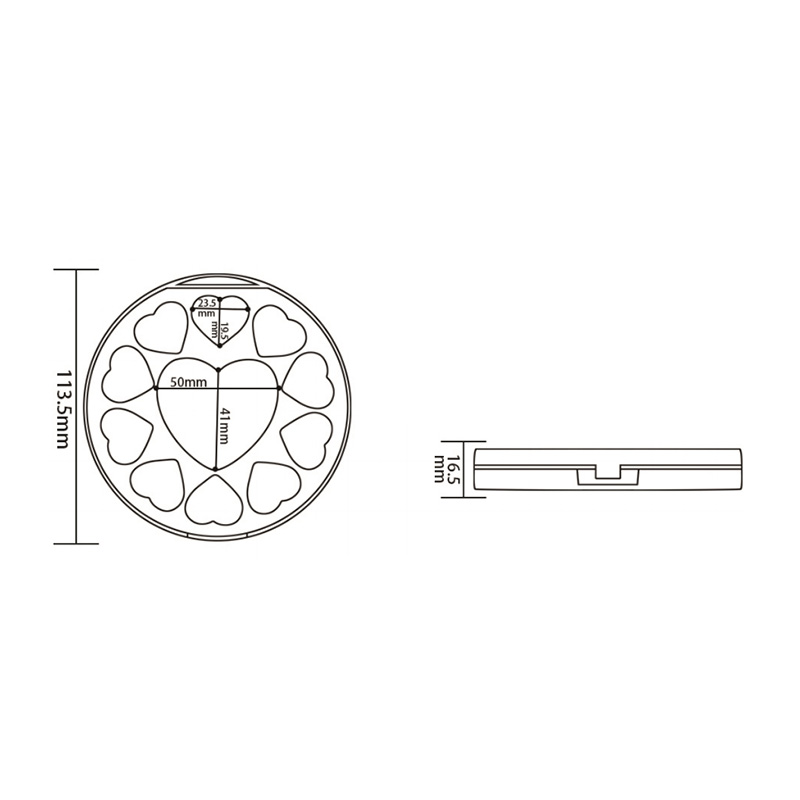 506-7 Estuche para sombras de ojos Nude Round 7 Grids