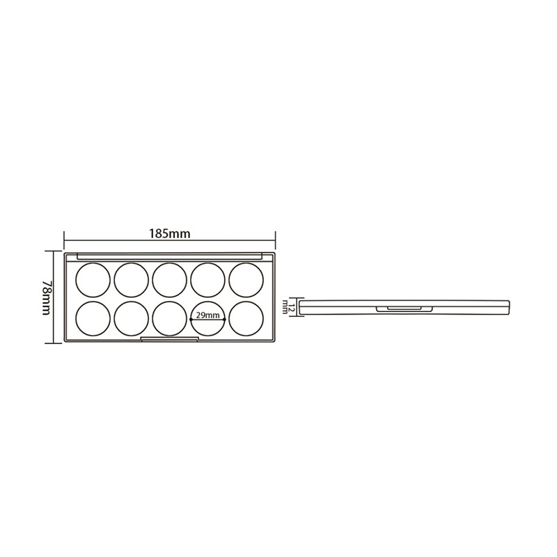 506-7 Estuche para sombras de ojos Nude Round 7 Grids