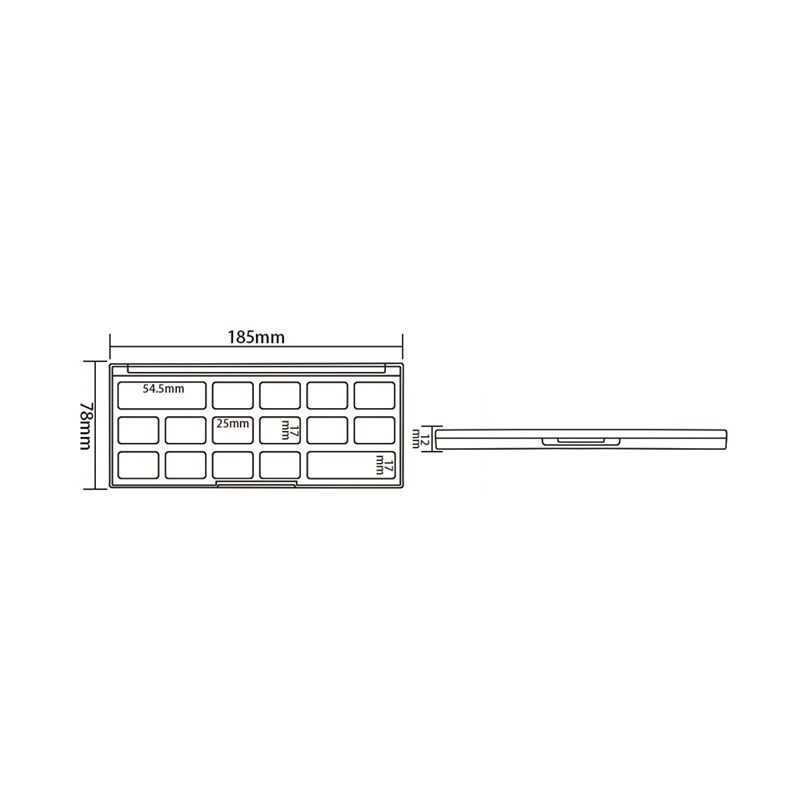 506-7 Estuche para sombras de ojos Nude Round 7 Grids