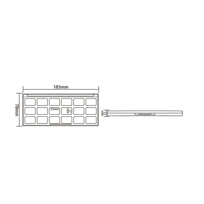 506-7 Estuche para sombras de ojos Nude Round 7 Grids