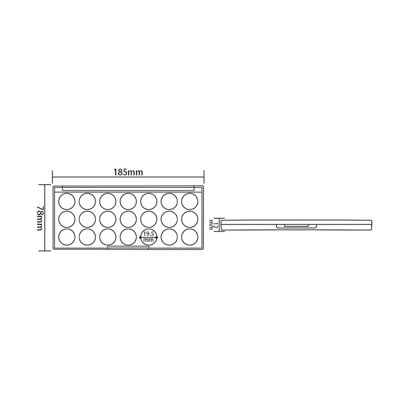 506-7 Estuche para sombras de ojos Nude Round 7 Grids