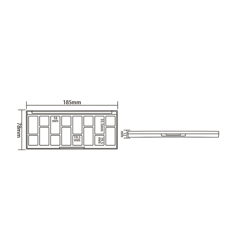 506-7 Estuche para sombras de ojos Nude Round 7 Grids