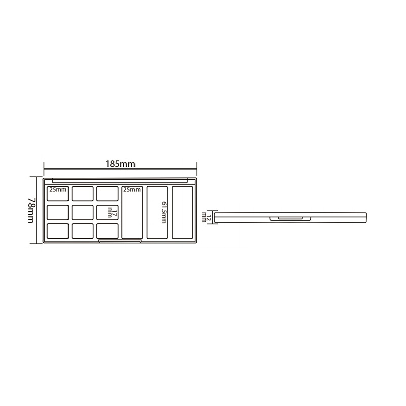 506-7 Estuche para sombras de ojos Nude Round 7 Grids