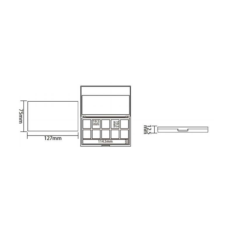 506-7 Estuche para sombras de ojos Nude Round 7 Grids