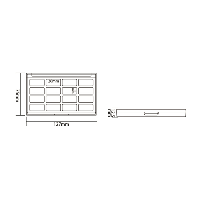 506-7 Estuche para sombras de ojos Nude Round 7 Grids