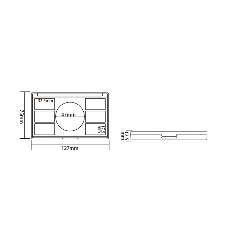 405-8+4 Estuche para sombra de ojos Black Square 8+4 Grids