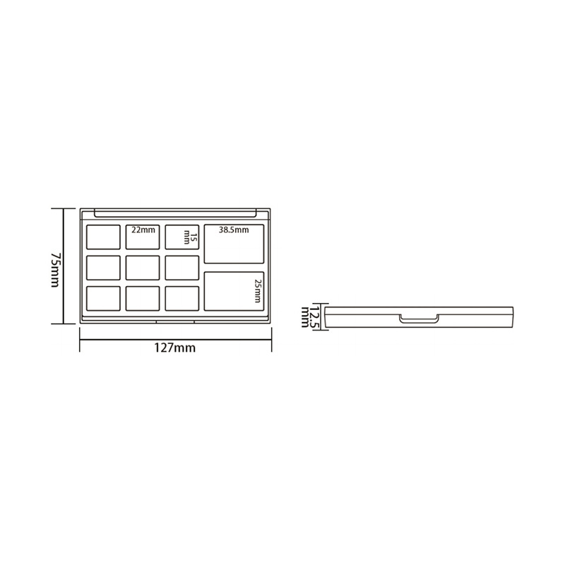 506-7 Estuche para sombras de ojos Nude Round 7 Grids