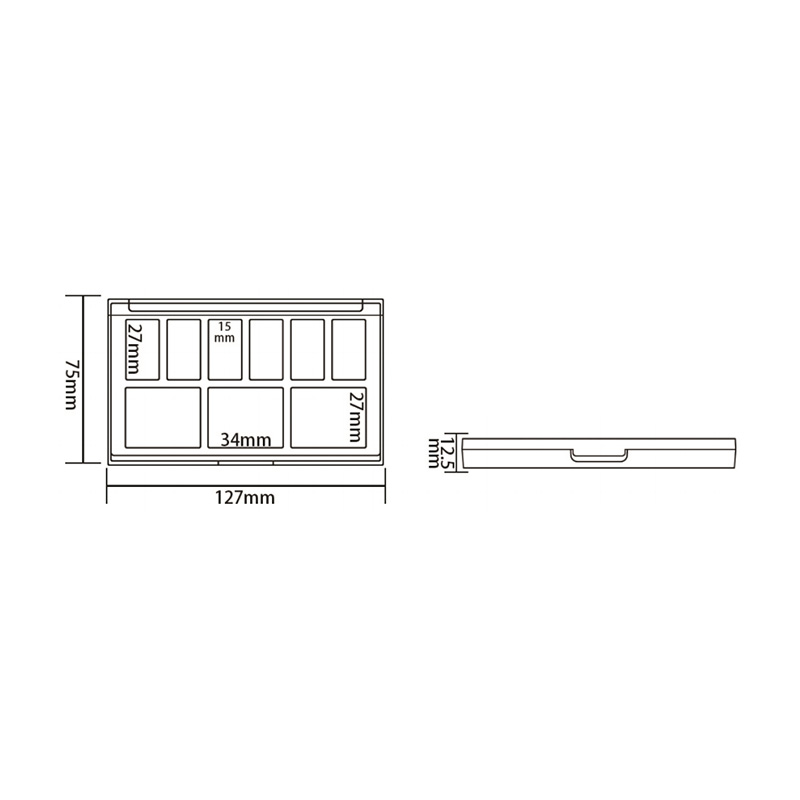 506-7 Estuche para sombras de ojos Nude Round 7 Grids