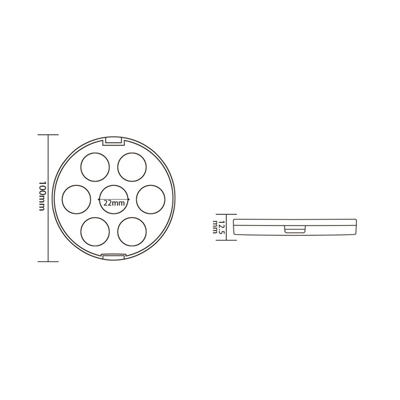 506-7 Estuche para sombras de ojos Nude Round 7 Grids